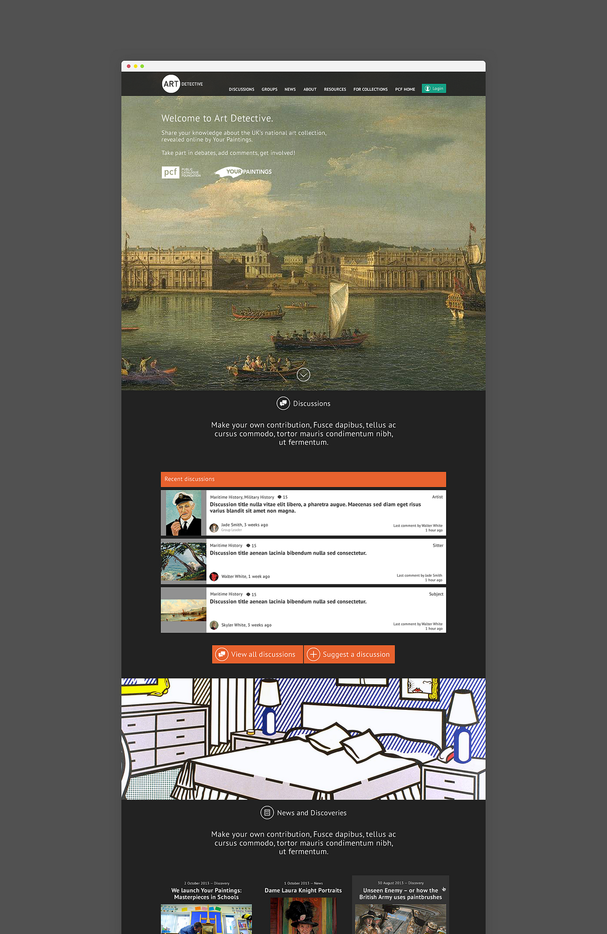 Image of the Art Detectives dynamic website