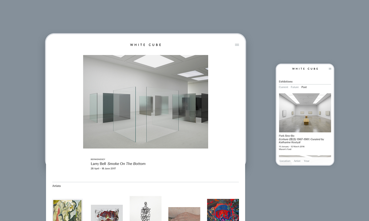 Image showcasing the sleek design and features for the White Cube website.