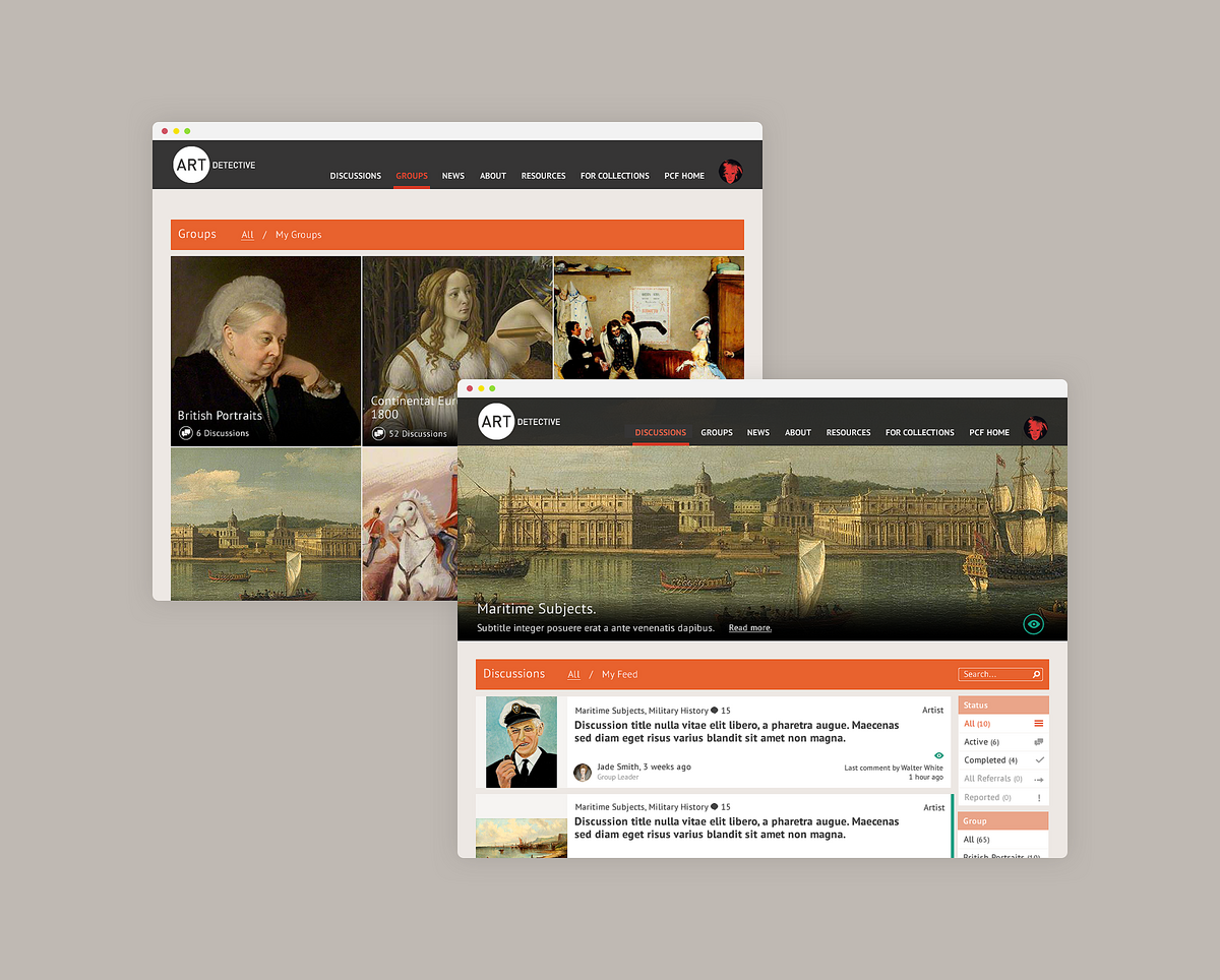 Image of the Art Detectives website features