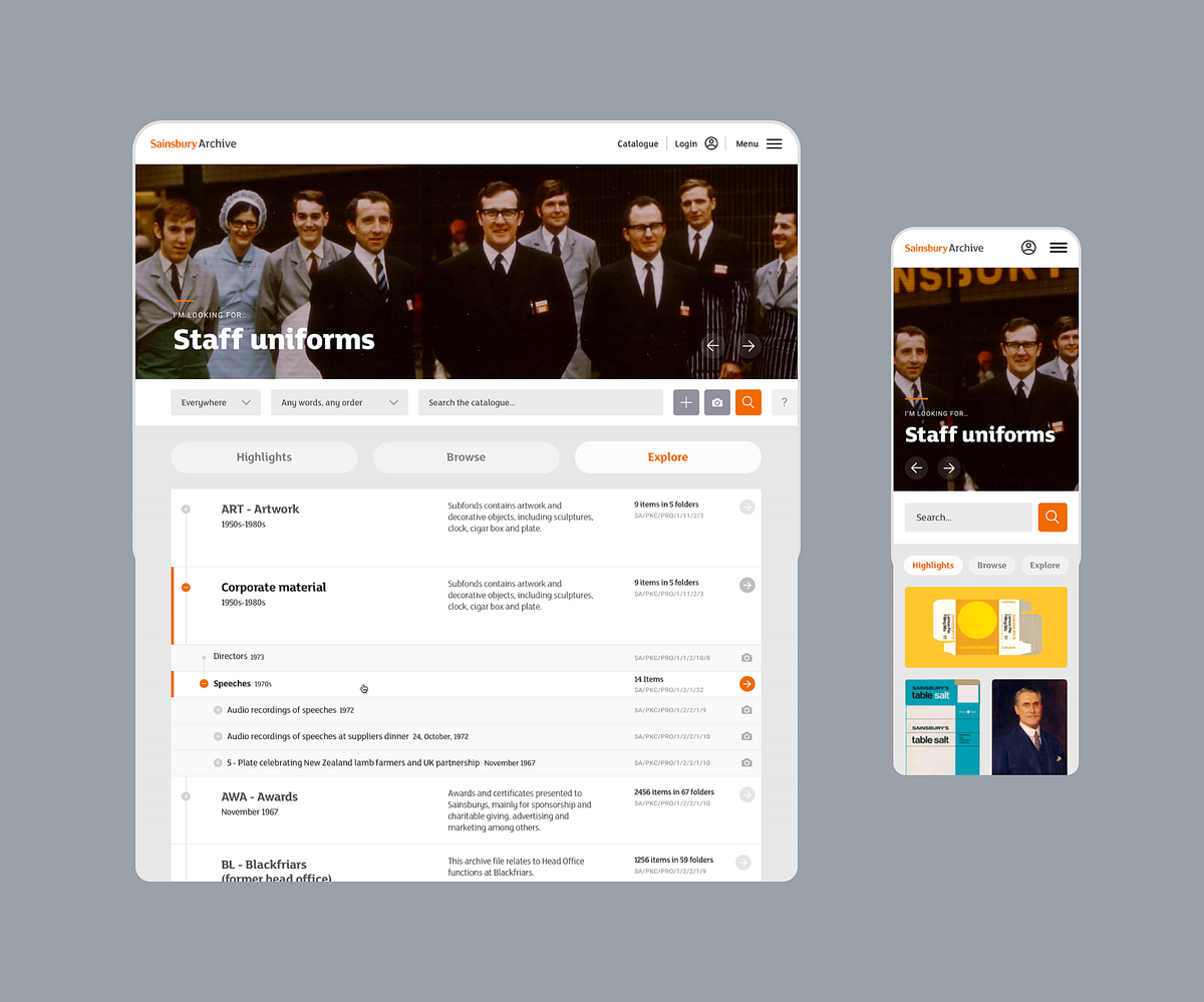 Image showcasing the Sainsbury Archive hierarchy.