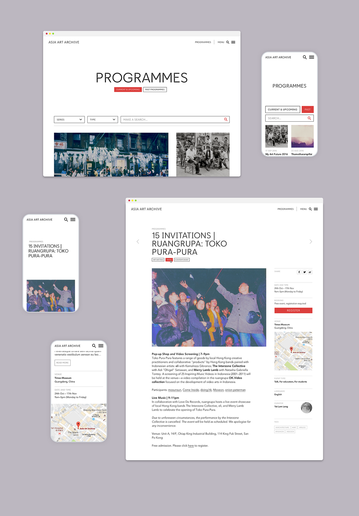 Image of Asia Art Archives website on desktop and mobile