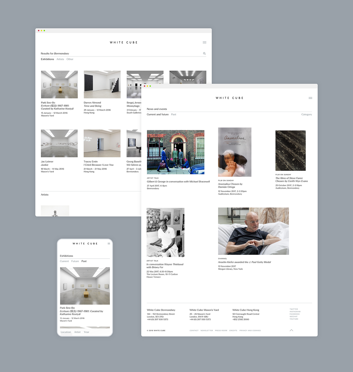 Image of the White Cube website on both desktop and mobile to showcase exceptional user experience.